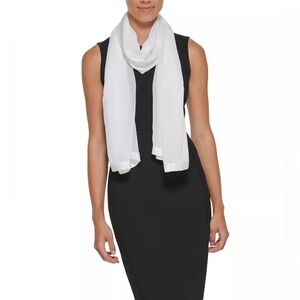 NWOT CALVIN KLEIN Elegant Satin-Trim Chiffon Evening Wrap